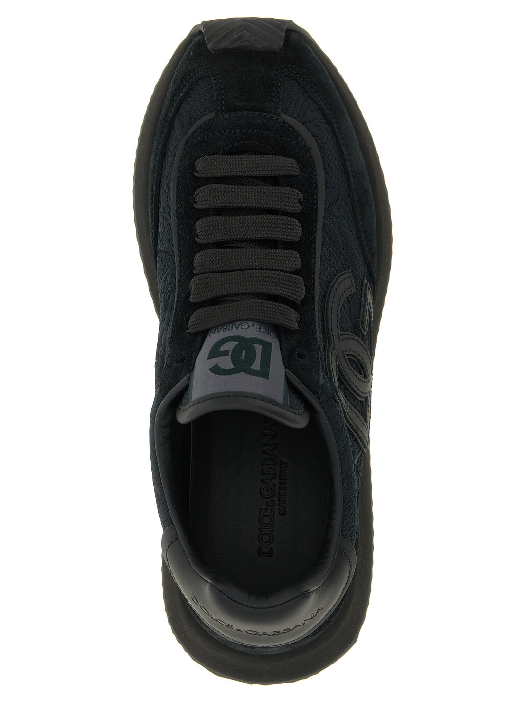 Dolce & Gabbana Black Leather Athletic Sneakers