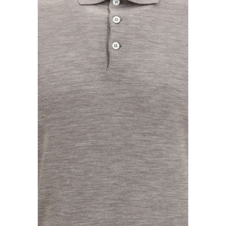 Brunello Cucinelli Gray Cashmere Polo Shirt
