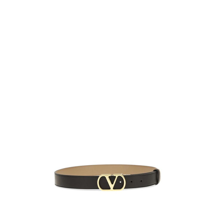 Valentino Garavani Black Calf Leather Bos Taurus Regular Belt