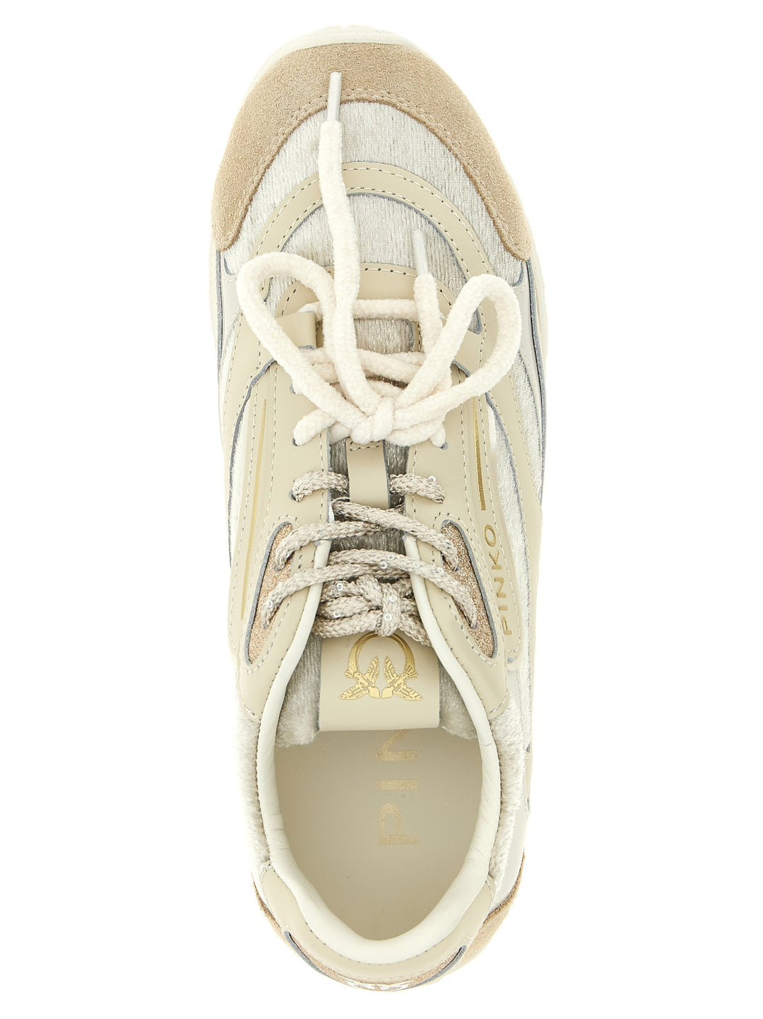 PINKO White Leather Low Top Sneakers