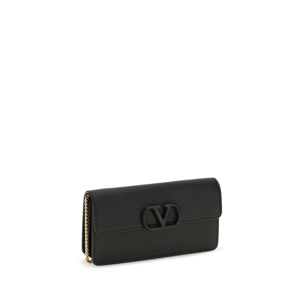 Valentino Garavani Black Calf Leather Bos Taurus Wallet