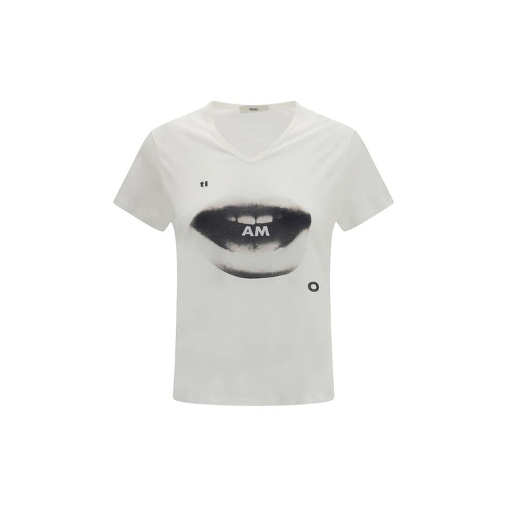 Fendi White Cotton T-Shirt