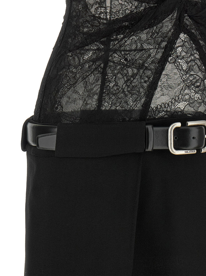 The Attico Black Polyamide Short Dress