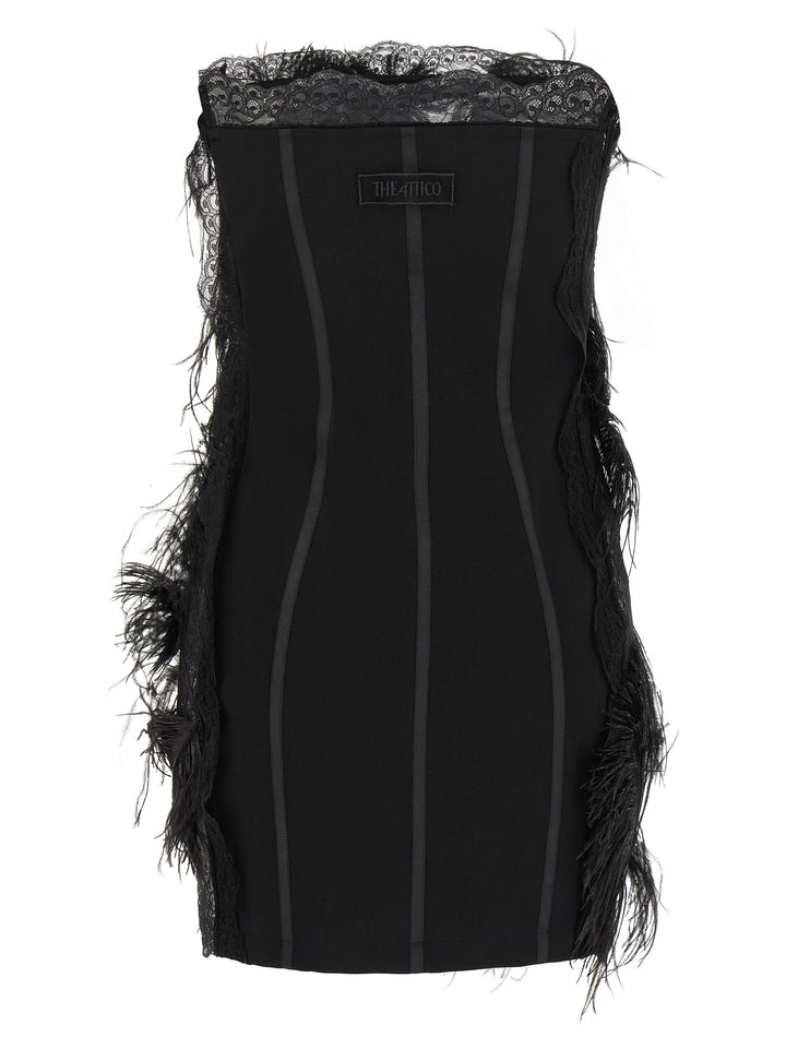 The Attico Black Polyamide Short Dress