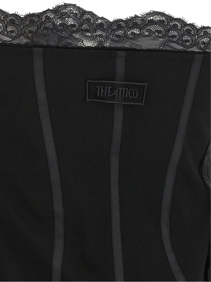 The Attico Black Polyamide Short Dress
