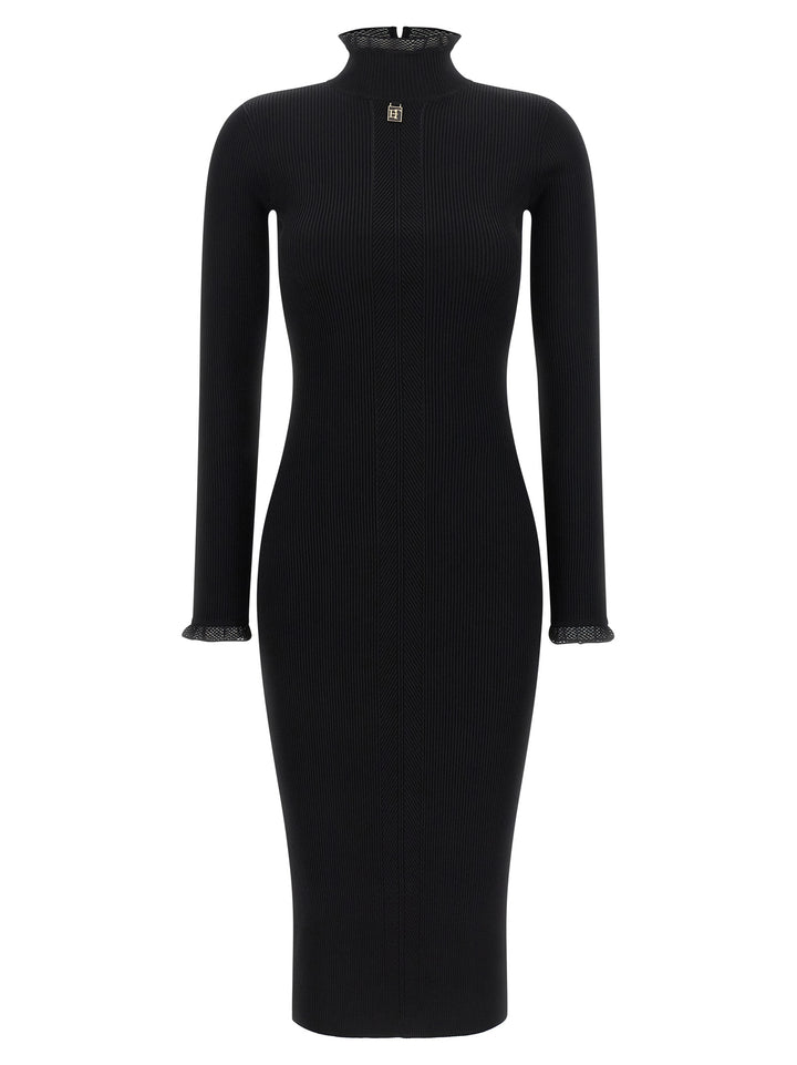 Elisabetta Franchi Black Viscose Midi Dress