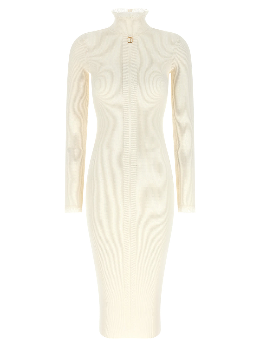 Elisabetta Franchi White Viscose Midi Dress