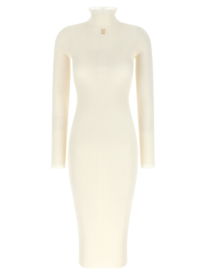 Elisabetta Franchi White Viscose Midi Dress