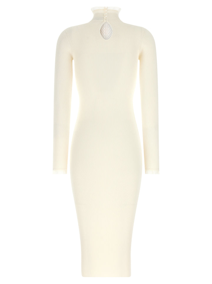 Elisabetta Franchi White Viscose Midi Dress