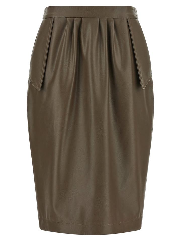 Stella McCartney Brown Polyester Midi Skirt