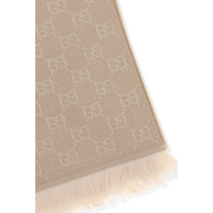Gucci Beige Wool Oves Aries Foulard