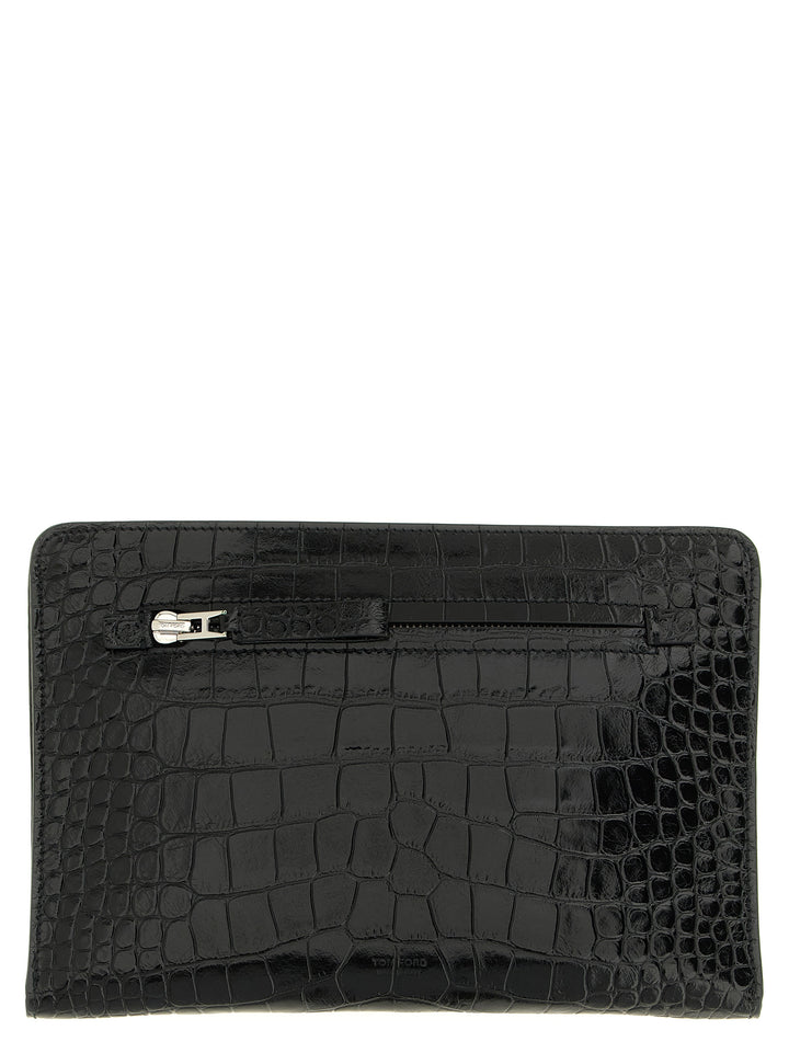 Tom Ford Black Calfskin Clutch Bag