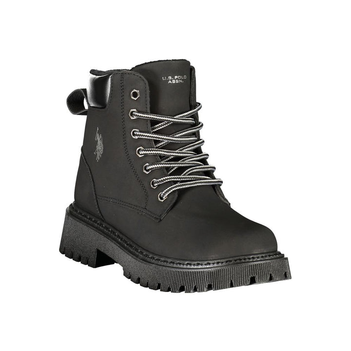 U.S. POLO ASSN. Black Polyester Ankle Boots