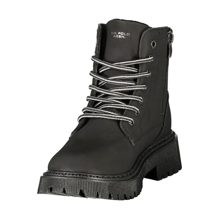 U.S. POLO ASSN. Black Polyester Ankle Boots