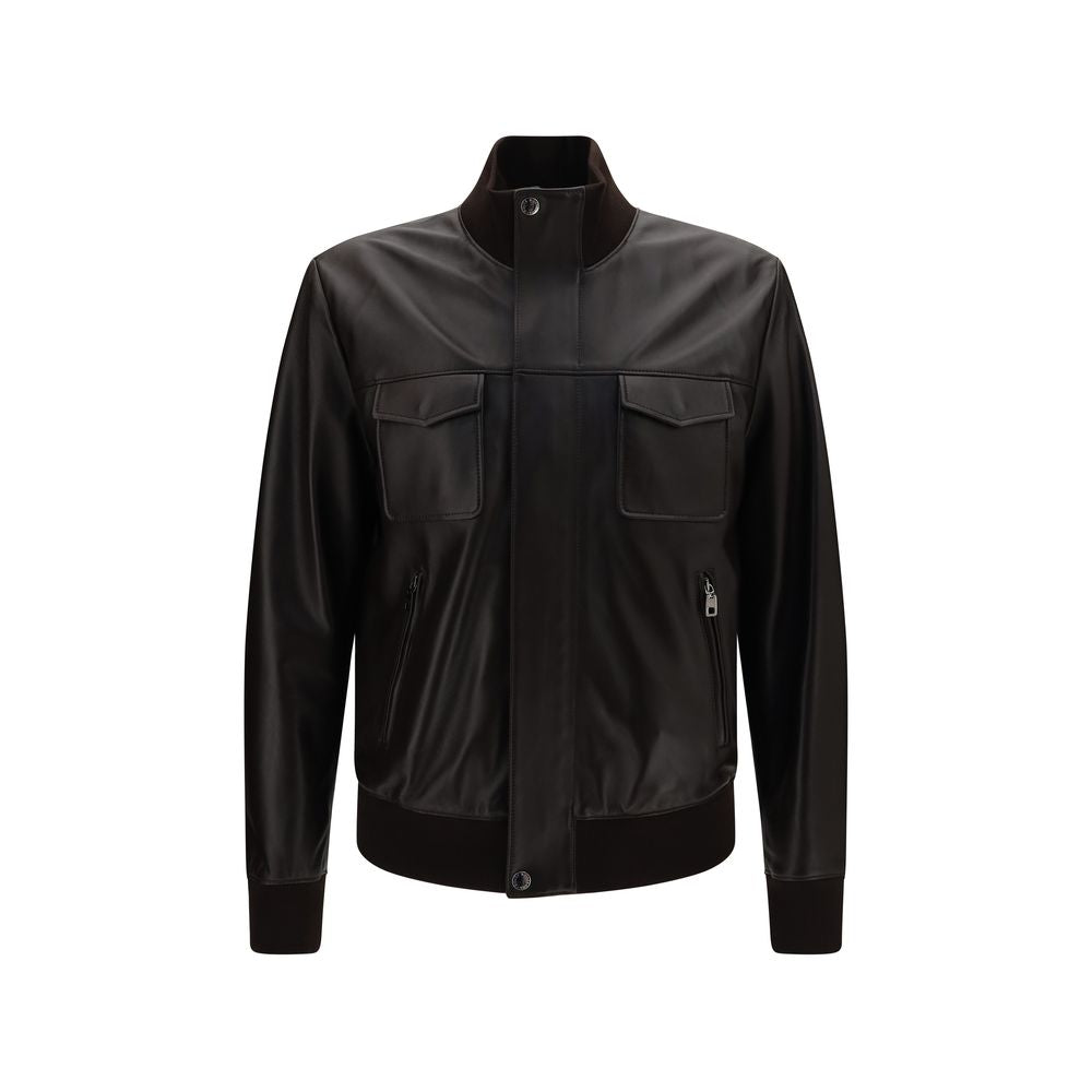 Dolce & Gabbana Brown Lamb Ovis Aries Aries Bomber