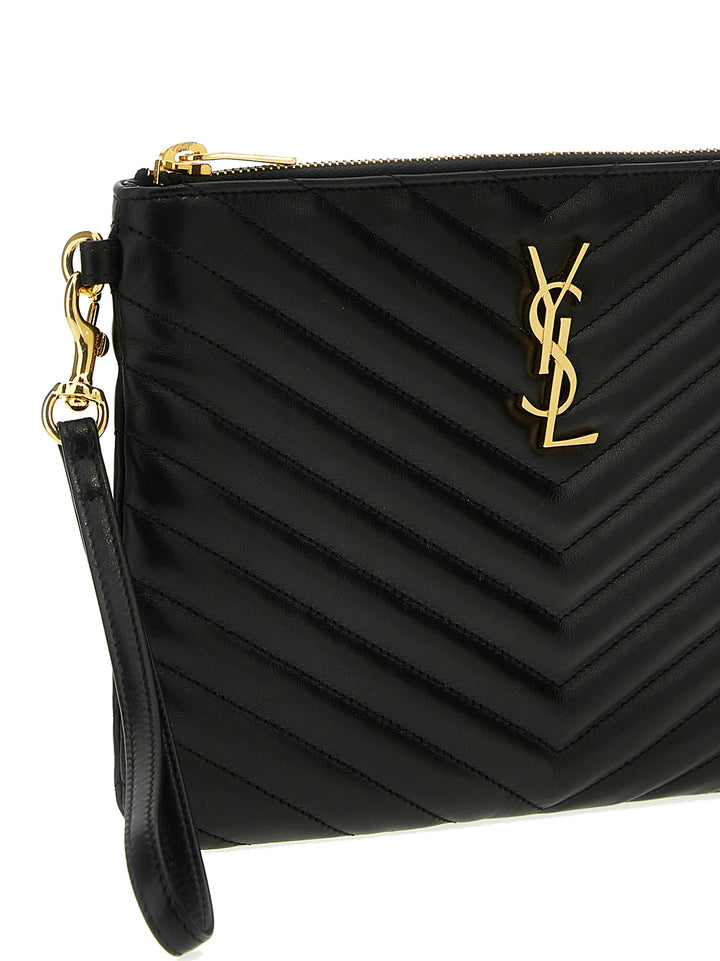 Saint Laurent Black Calfskin Clutch Bag