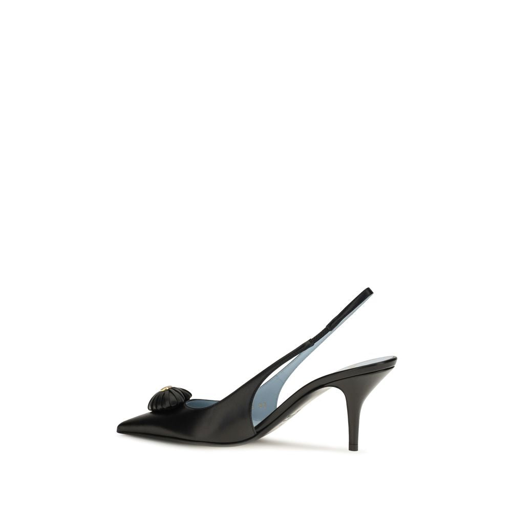 Valentino Garavani Black Calf Leather Bos Taurus High Heel Pumps