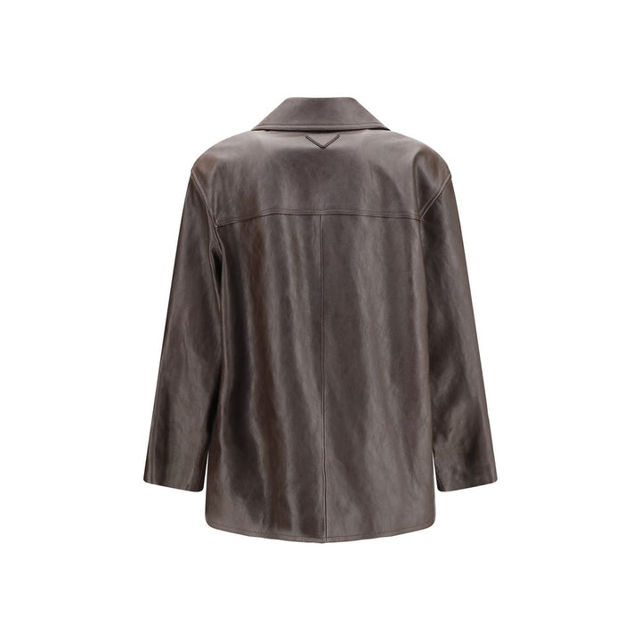 Prada Brown Lamb Leather Leather Jacket
