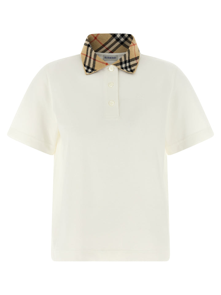 Burberry White Cotton Polo Shirt