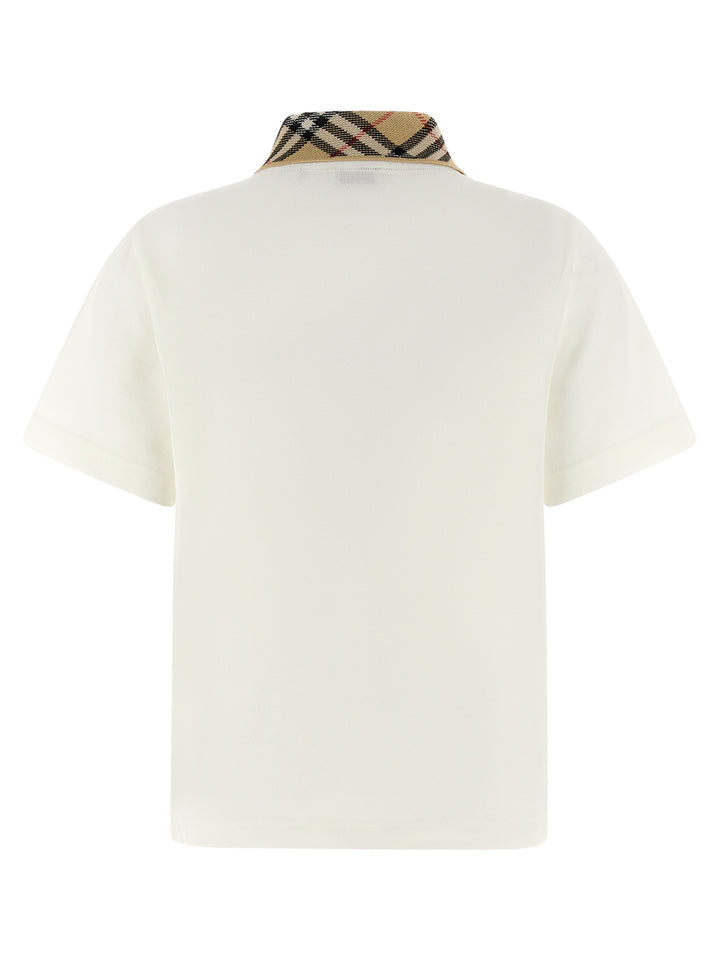 Burberry White Cotton Polo Shirt