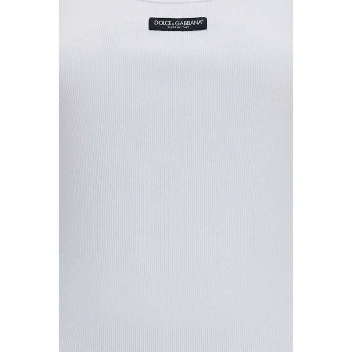 Dolce & Gabbana White Cotton Tank Tops
