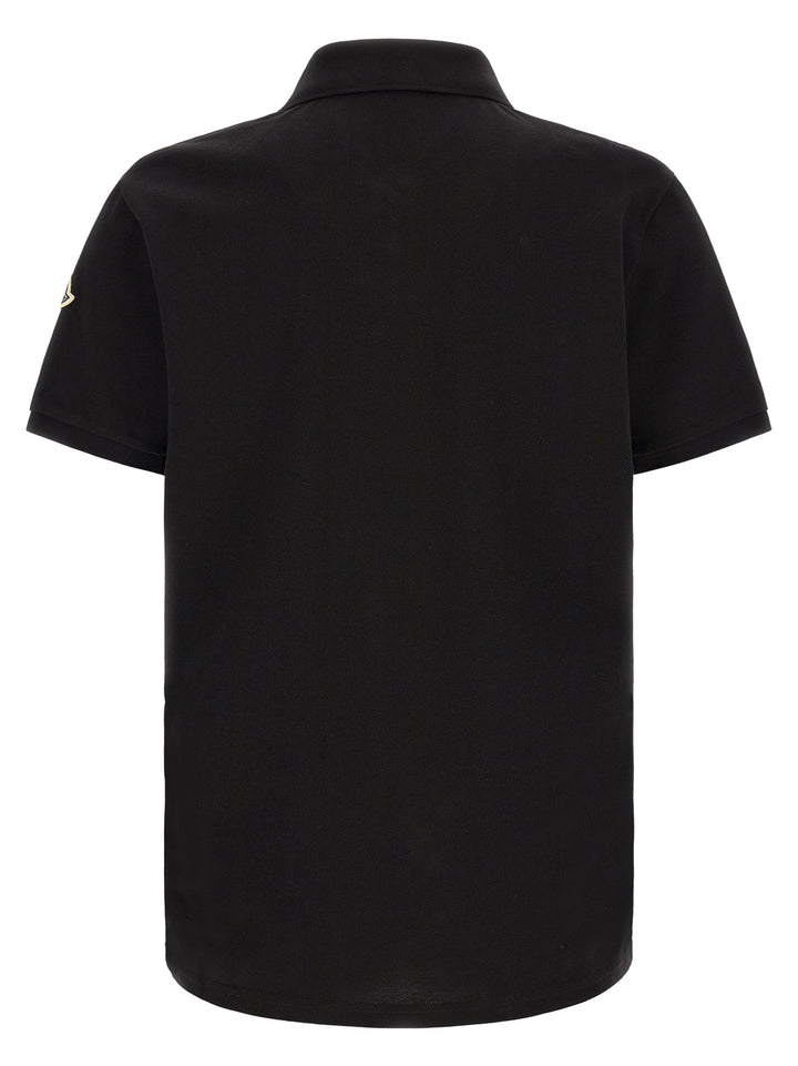 Moncler Black Cotton Polo Shirt