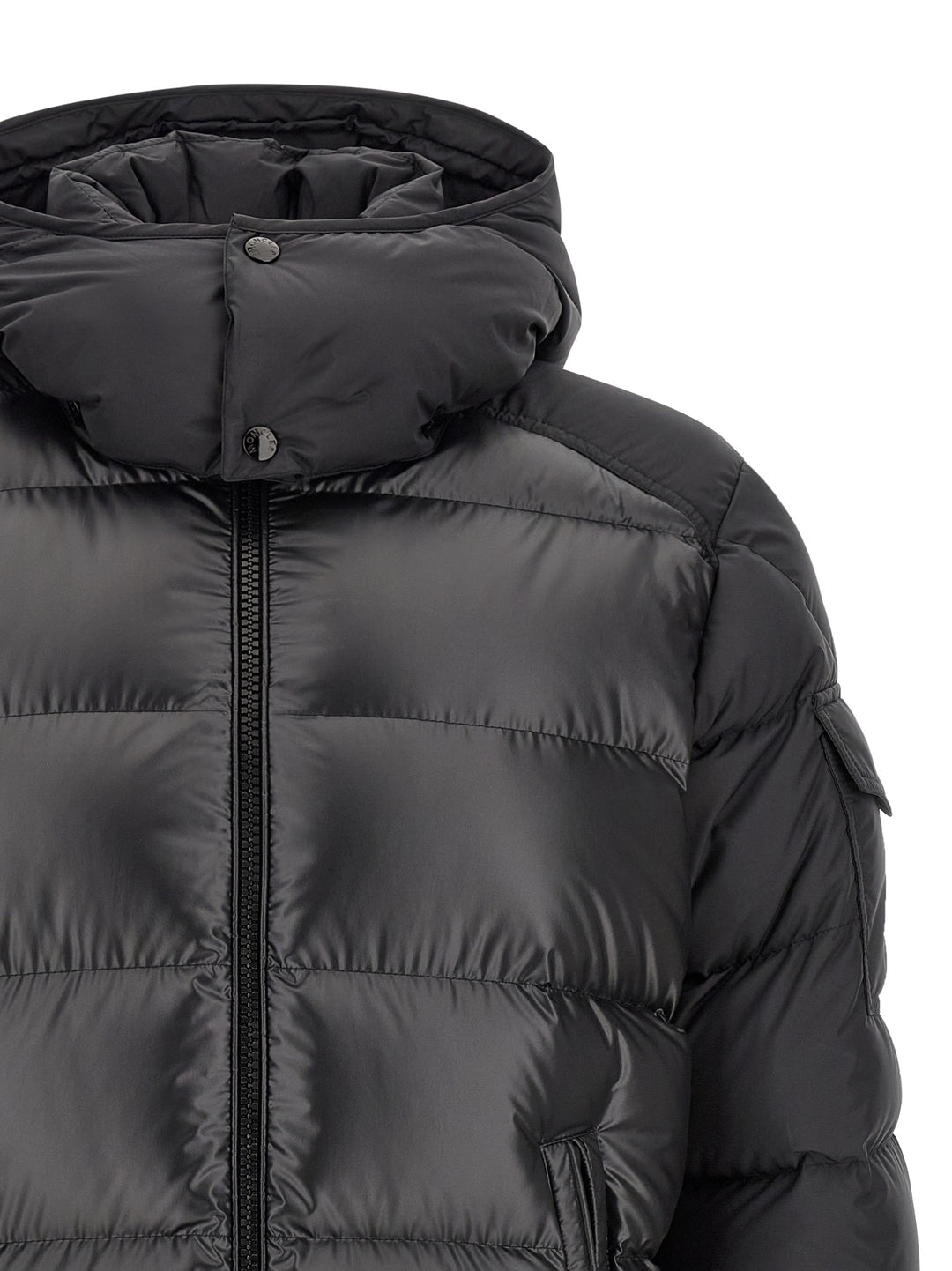 Moncler Black Polyester Full-Length Jacket