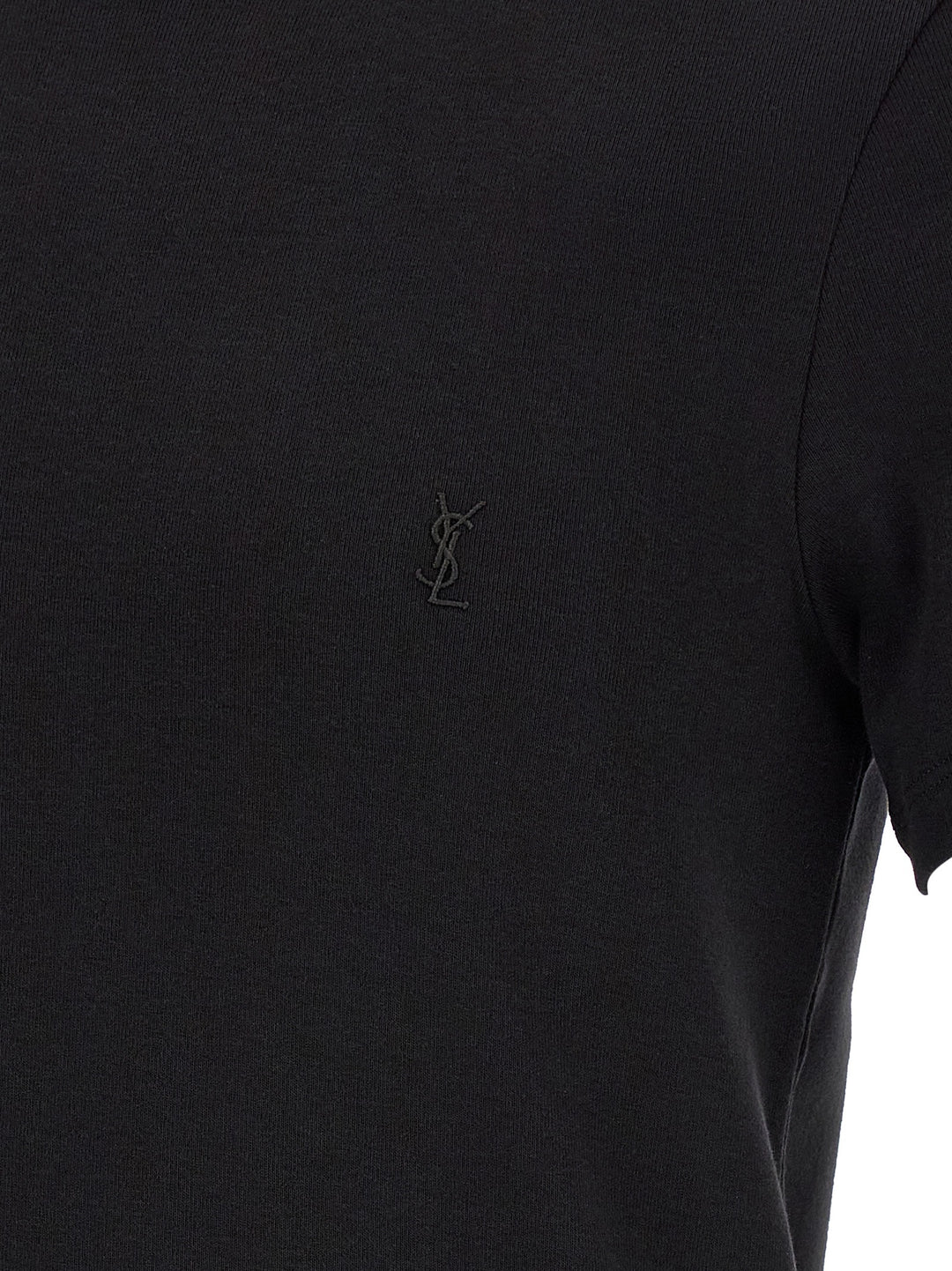 Saint Laurent Black Cotton T-Shirt
