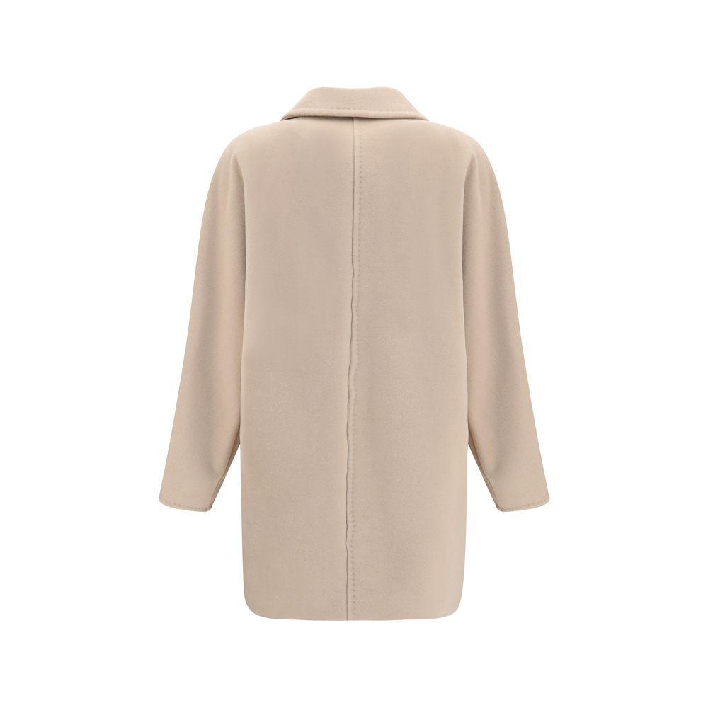 Max Mara Beige Wool Oves Aries Full-Length Jacket
