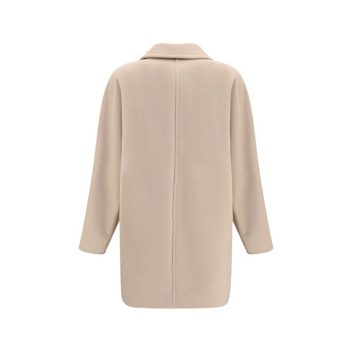 Max Mara Beige Wool Oves Aries Full-Length Jacket
