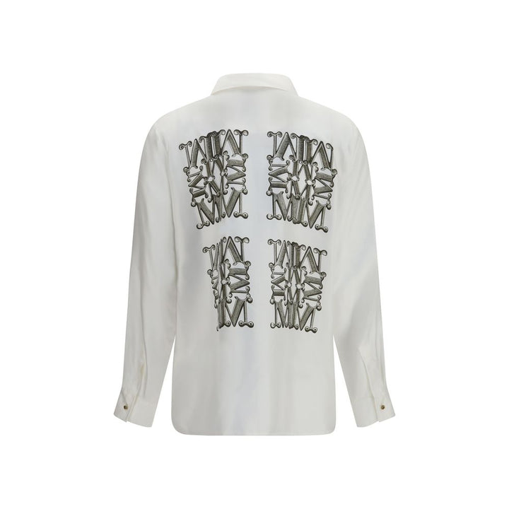 Max Mara White Silk Dress Shirt
