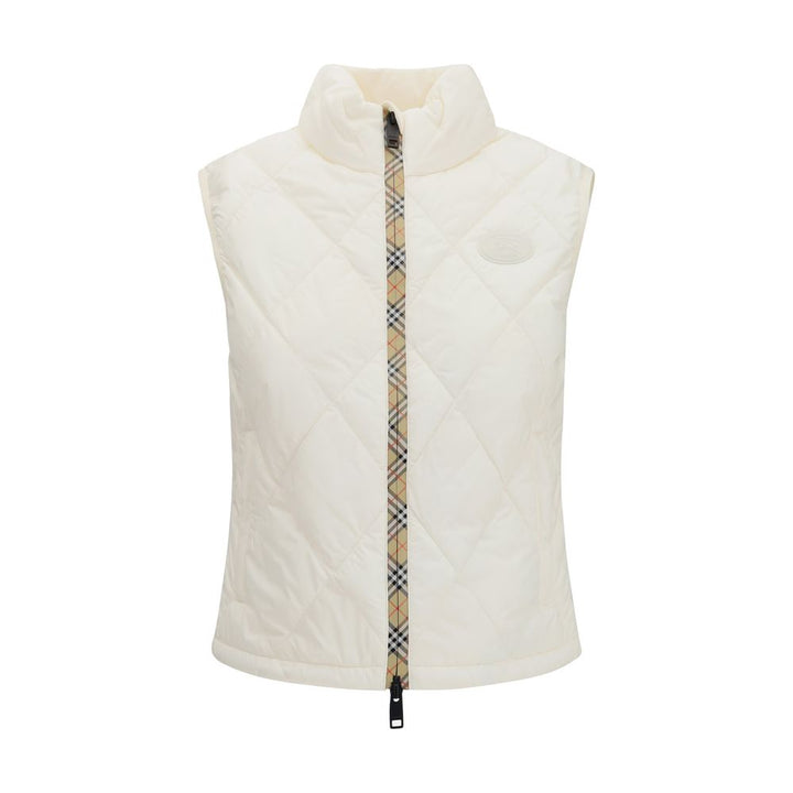 Burberry White Polyester Sleeveless Jacket