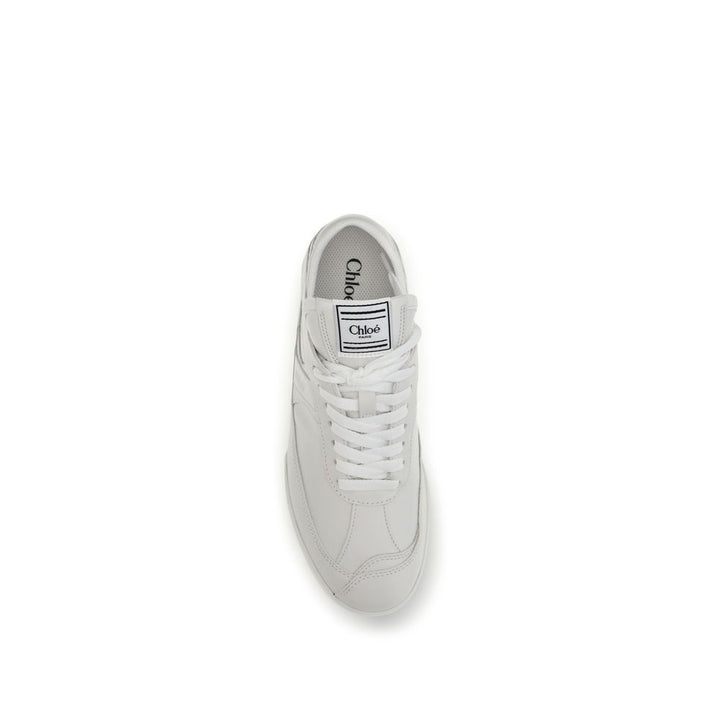 Chloé White Calf Leather Bos Taurus Athletic Sneakers