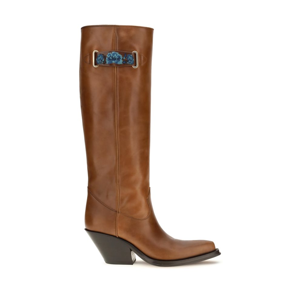 Chloé Brown Calf Leather Bos Taurus Over The Knee