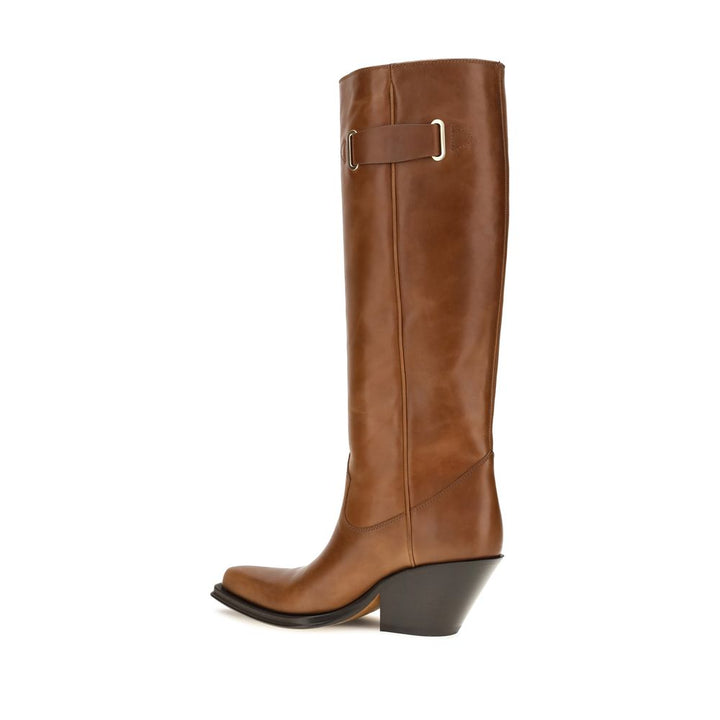 Chloé Brown Calf Leather Bos Taurus Over The Knee