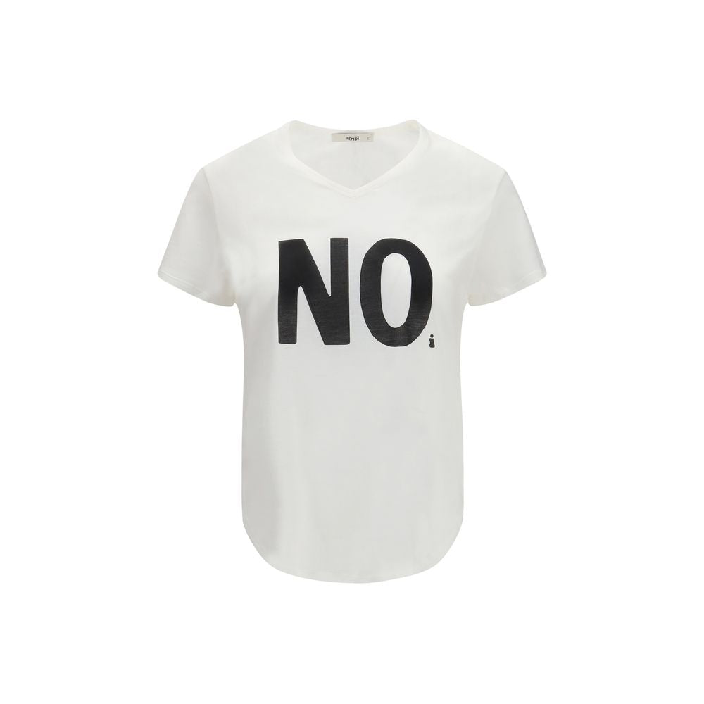 Fendi White Cotton T-Shirt