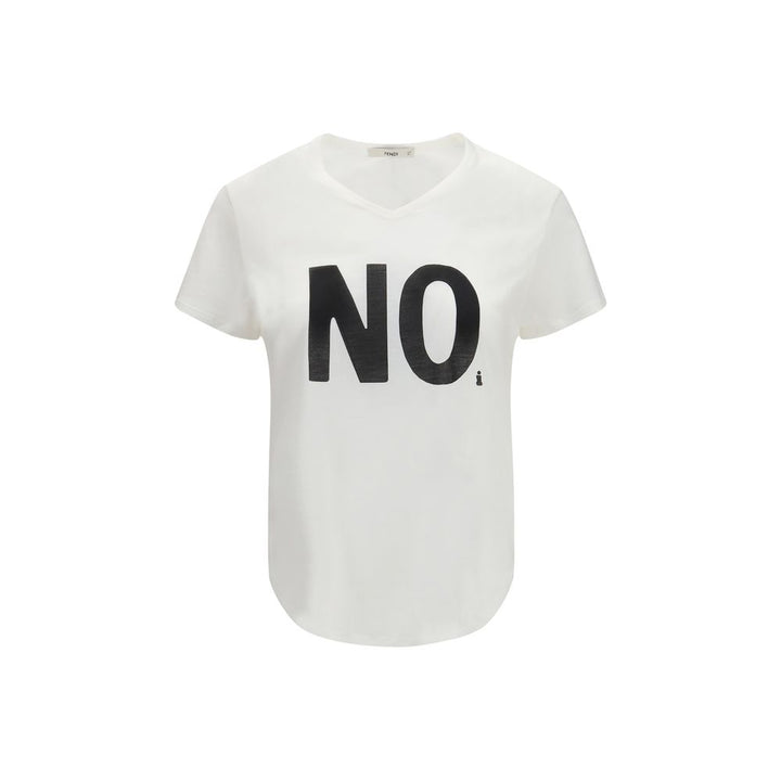 Fendi White Cotton T-Shirt