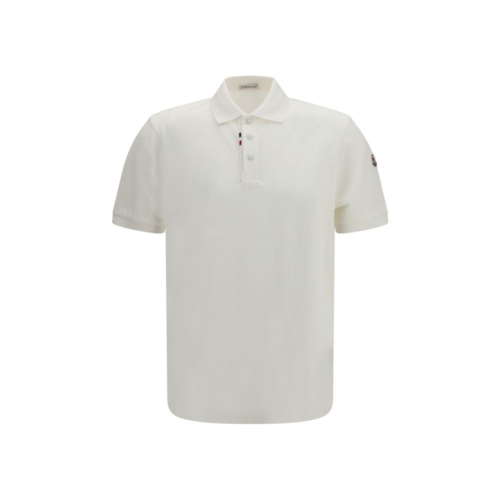 Moncler White Cotton Polo Shirt