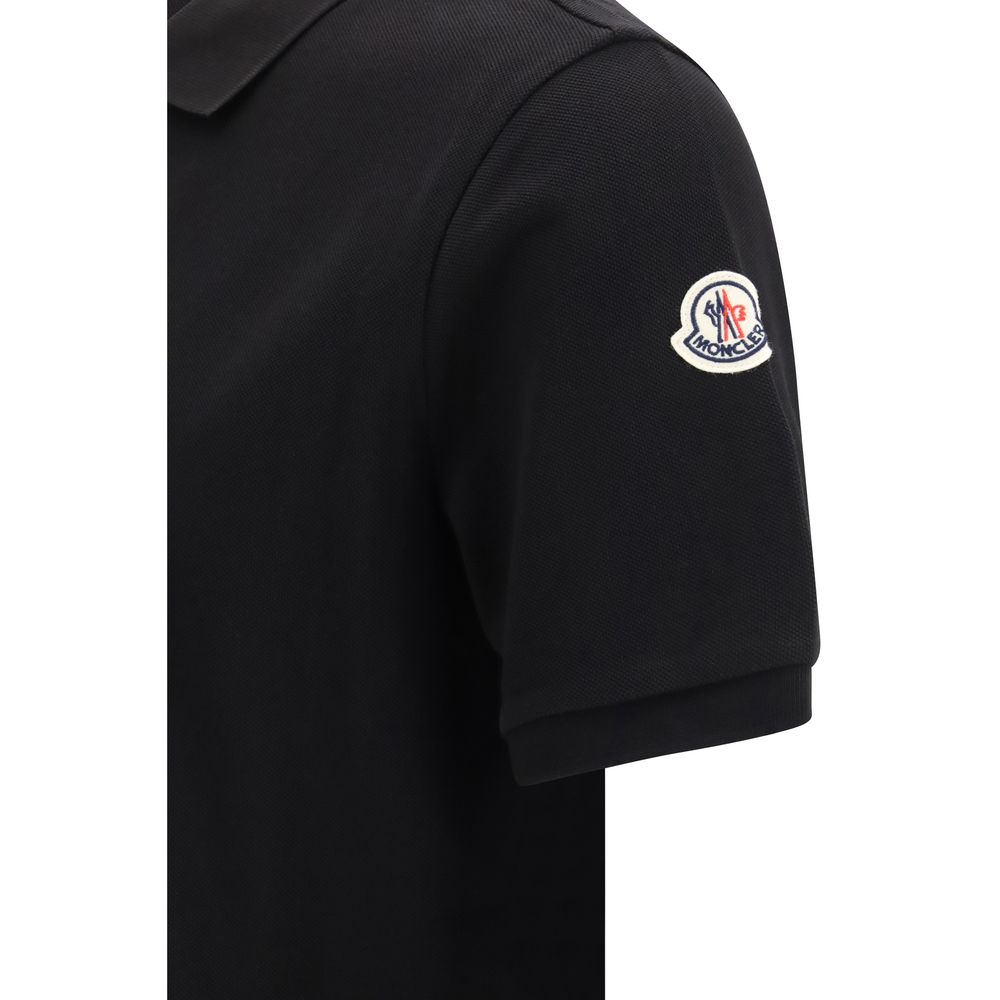 Moncler Black Cotton Polo Shirt