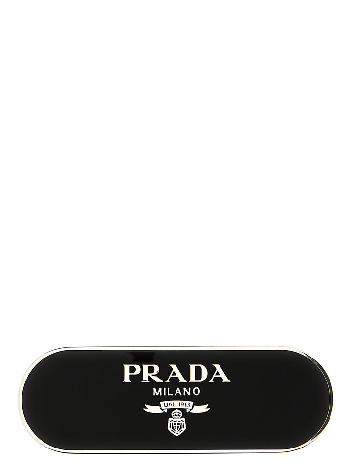 Prada Black Stainless Steel Hair Clip