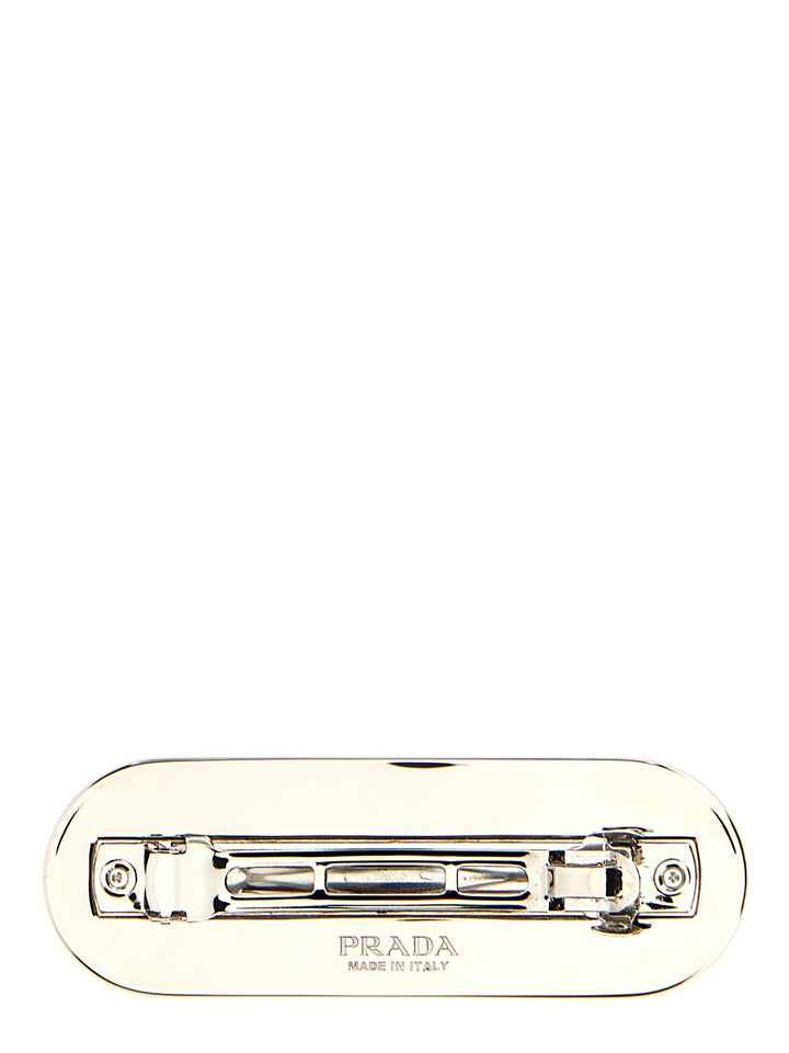 Prada Black Stainless Steel Hair Clip
