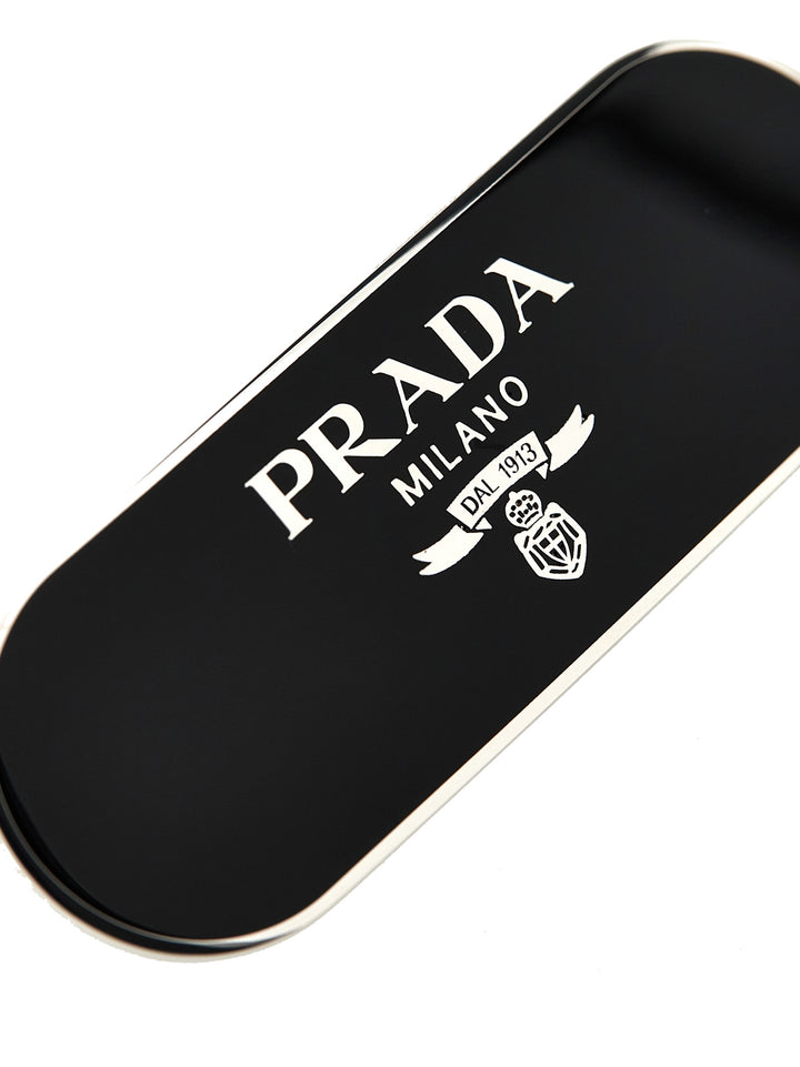 Prada Black Stainless Steel Hair Clip