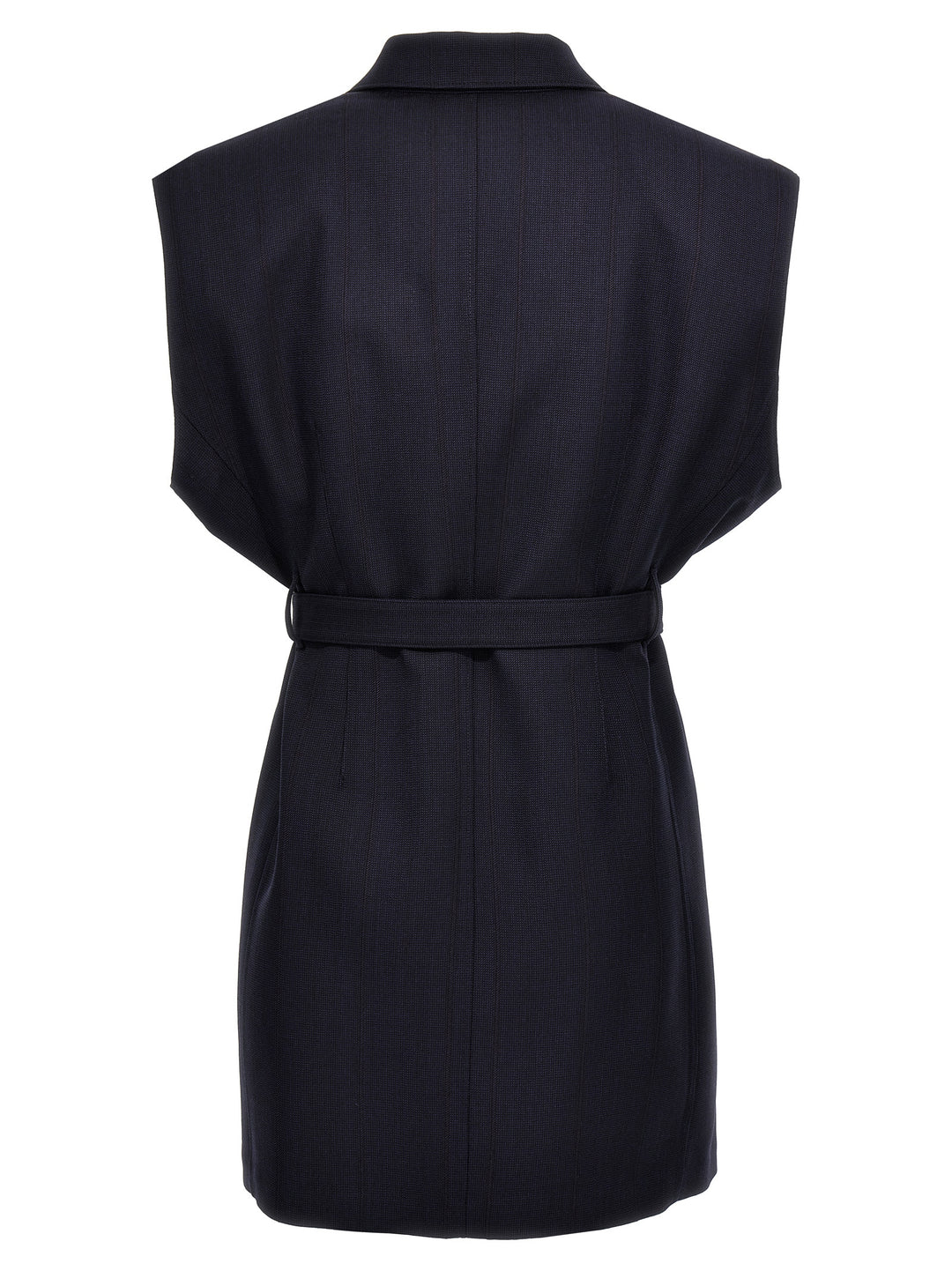 Prada Blue Virgin Wool Sleeveless Jacket