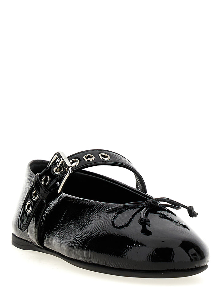 Miu Miu Black Calfskin Ballet Flats