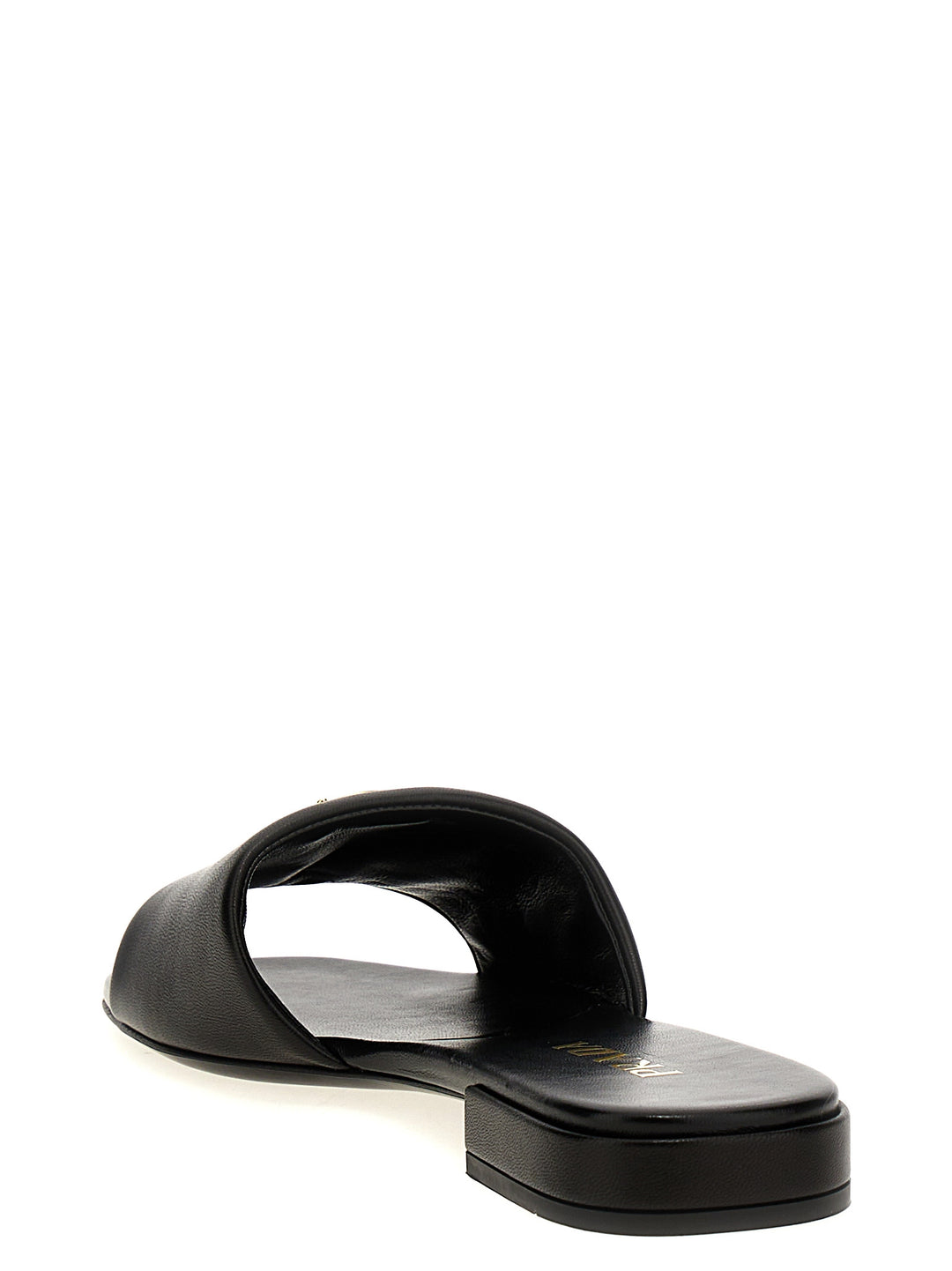 Prada Black Lamb Leather Slides
