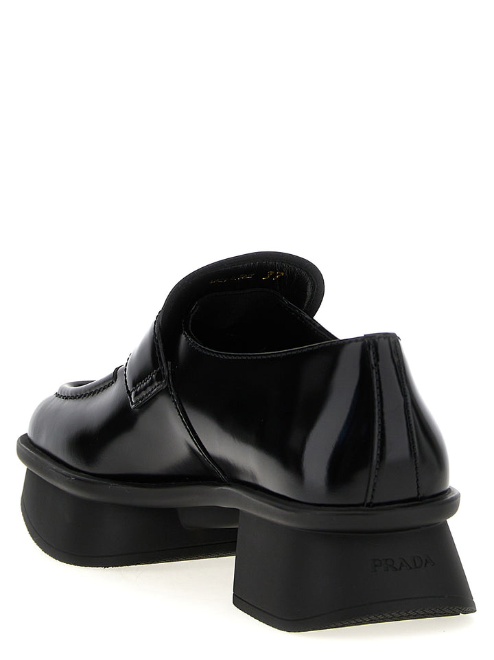 Prada Black Calfskin Slip-On Loafers