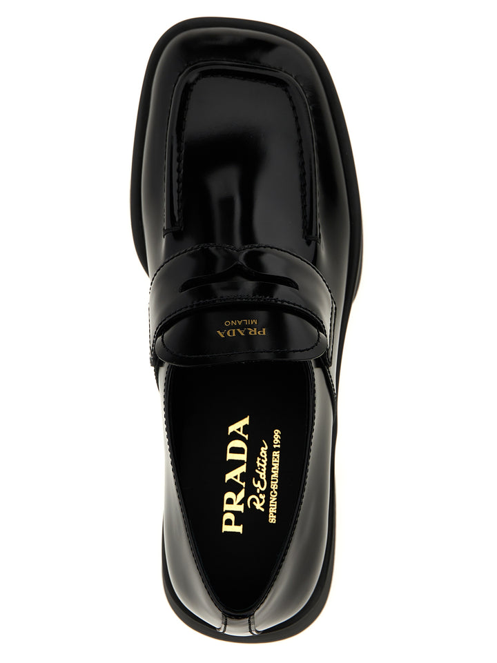 Prada Black Calfskin Slip-On Loafers