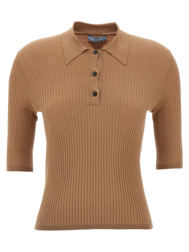 Prada Beige Cotton Polo Shirt