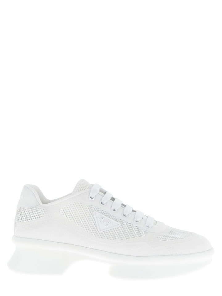 Prada White Polyester Athletic Sneakers