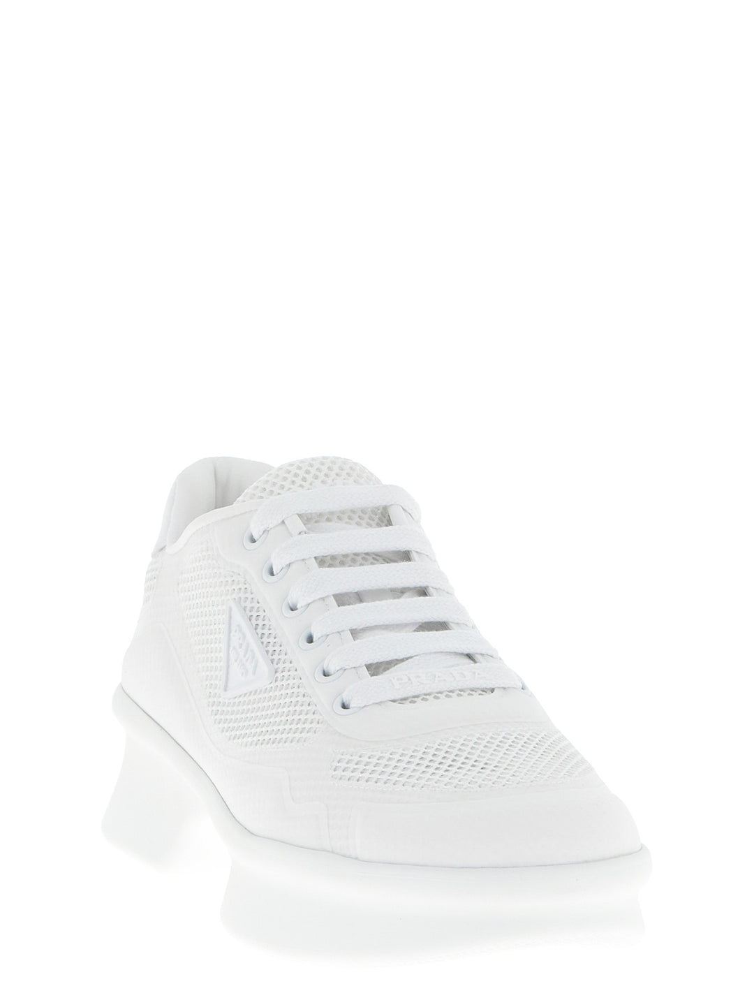 Prada White Polyester Athletic Sneakers